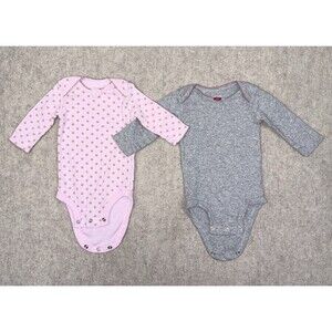 Carters Baby Girl 3 Months Set Of 2 One Piece Body Suits Long Sleeve Snaps